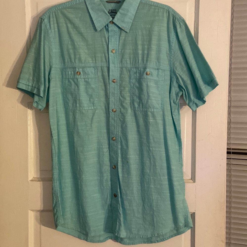 Blue izod beach shirt
